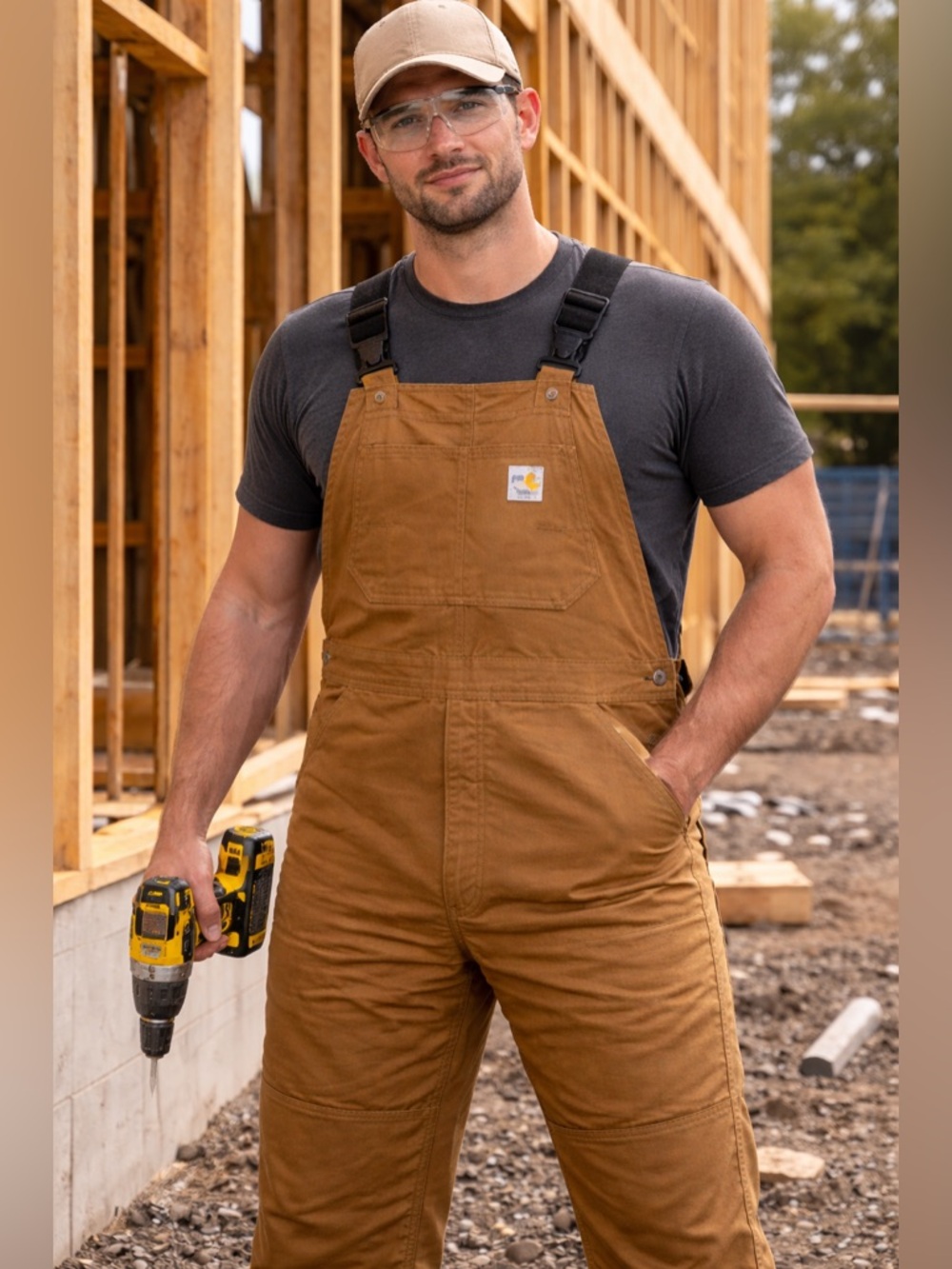 Carhartt Men’s 42x32 quilt lined insulated overalls double knee Flame Resistant